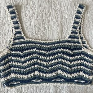Lucky Brand Cotton Crocheted Crop Top
